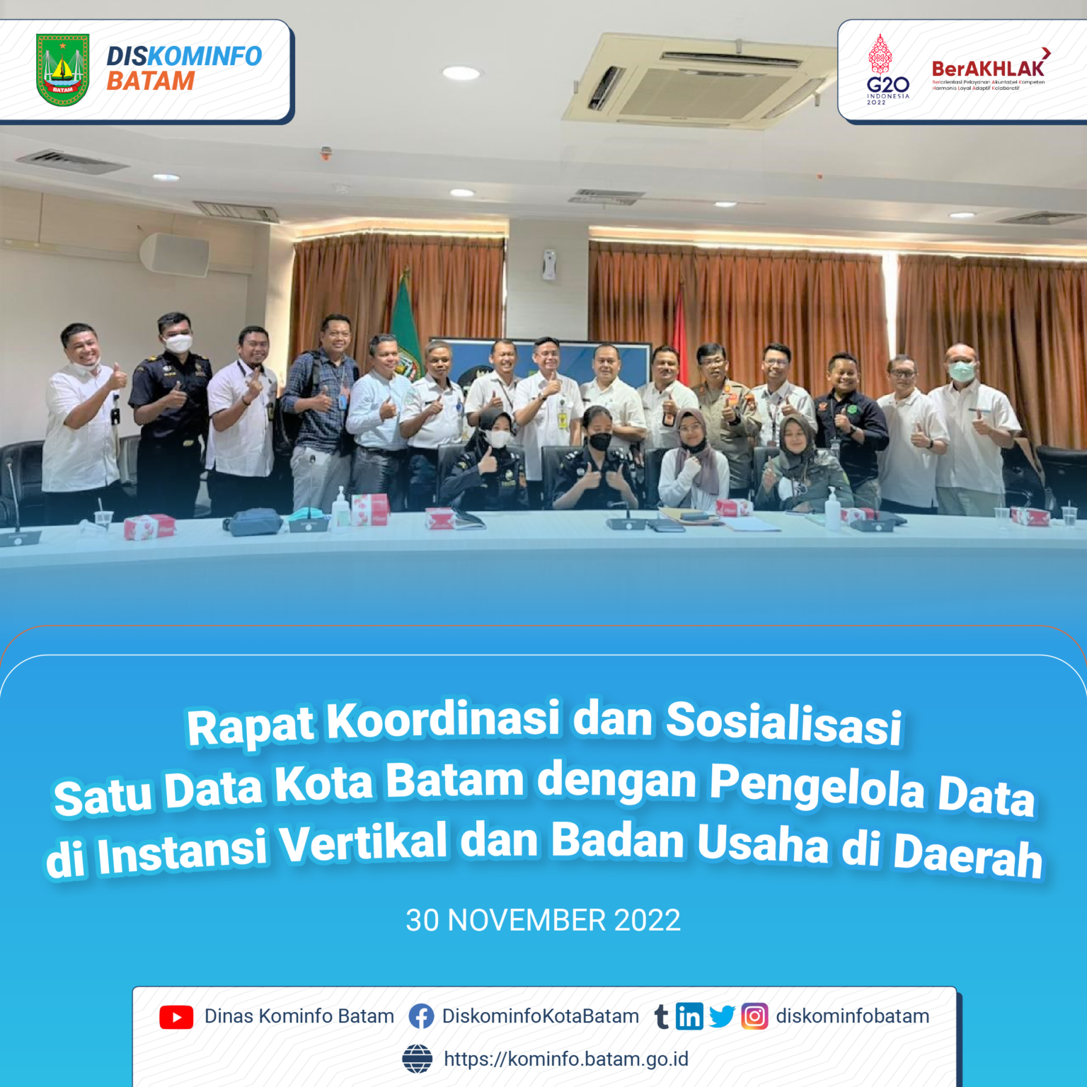 Rapat Koordinasi Dan Sosialisasi Satu Data Kota Batam Dengan Pengelola