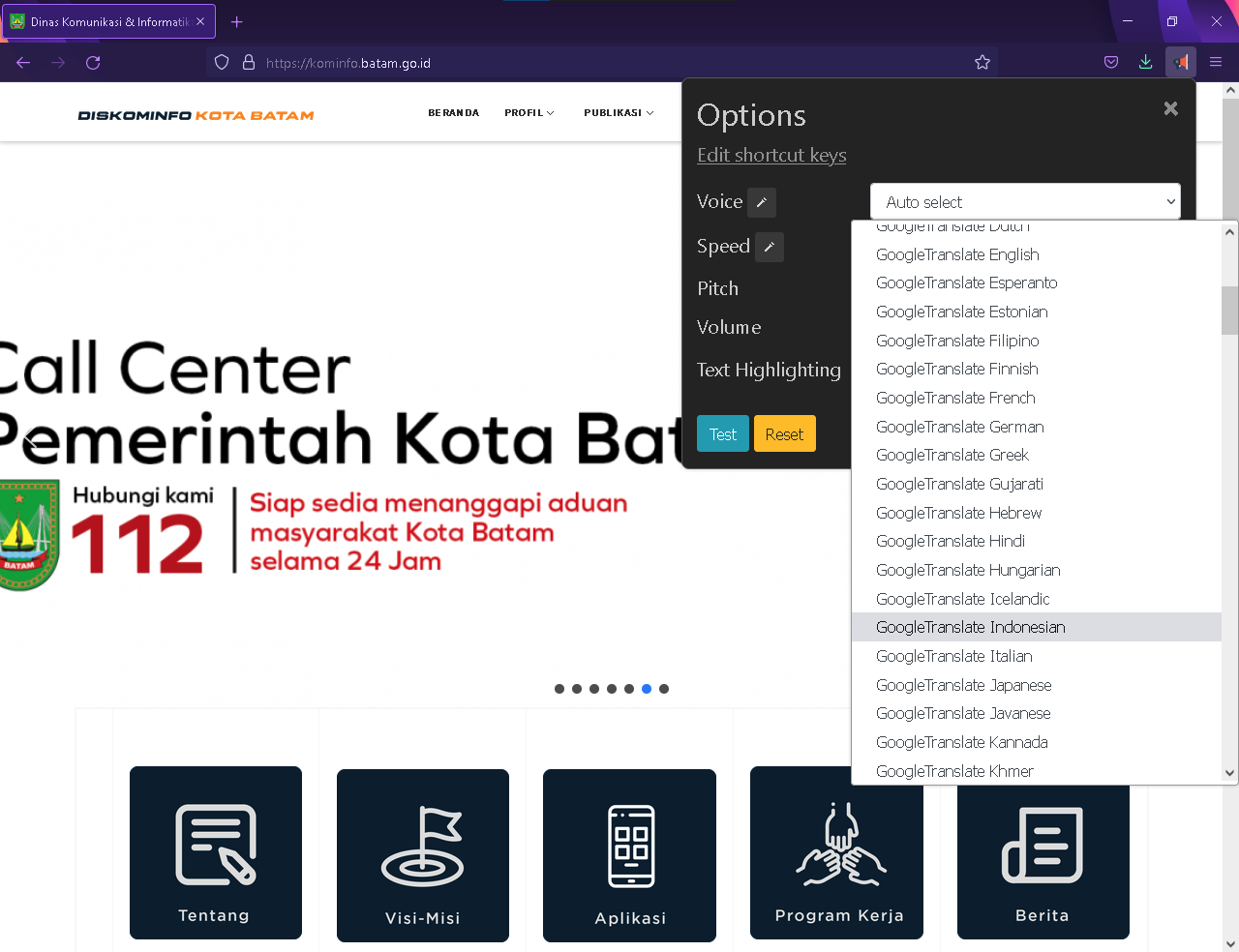 Disabilitas dinas komunikasi informatika