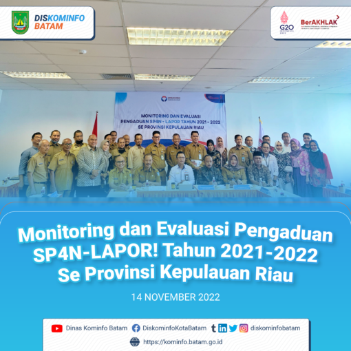 Monitoring Dan Evaluasi Pengaduan SP4N-LAPOR! Tahun 2021-2022 Se ...