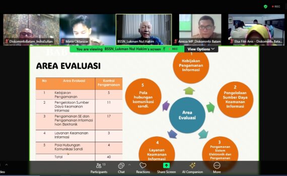 DISKOMINFO BATAM GELAR ASISTENSI PENILAIAN KEMATANGAN KEAMANAN SIBER DAN KONSULTASI DARING