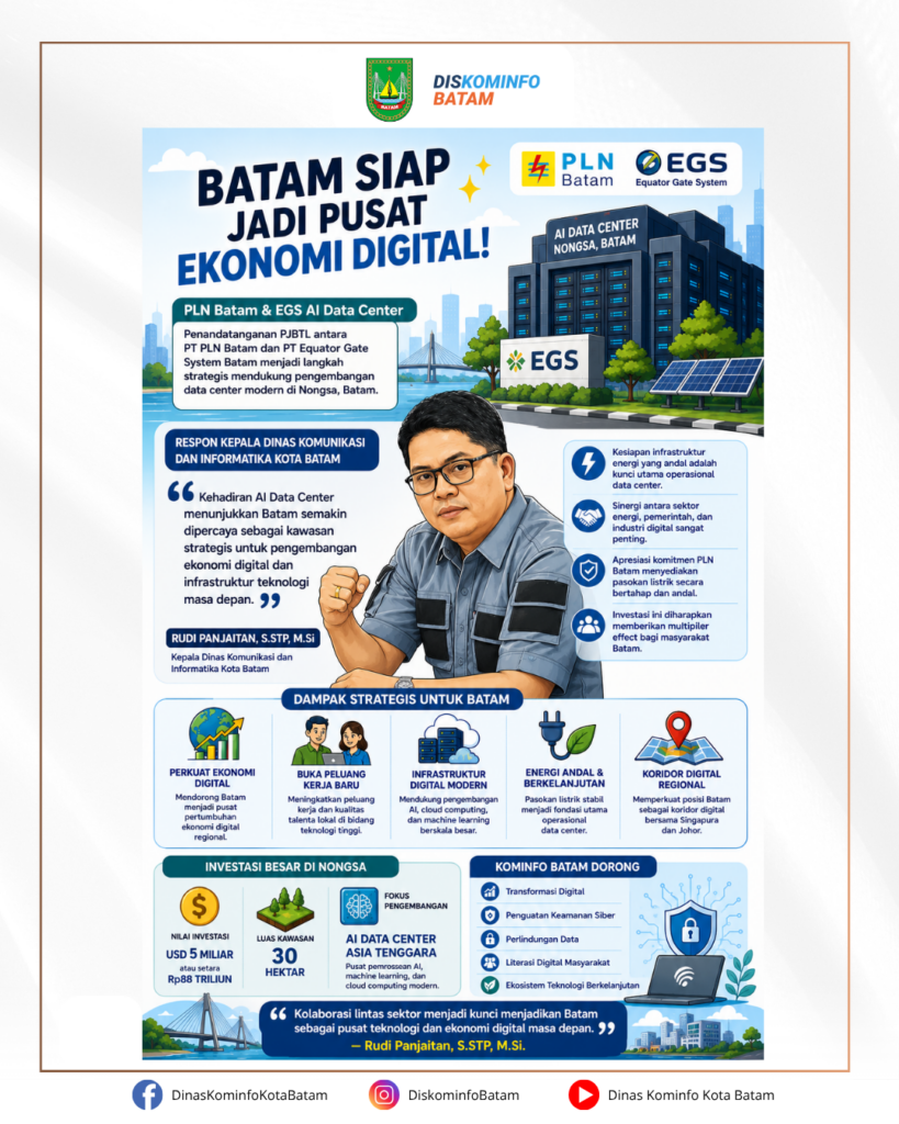 Kadis Kominfo Batam Apresiasi Investasi EGS AI Data Center, Perkuat Posisi Batam sebagai Pusat Ekonomi Digital