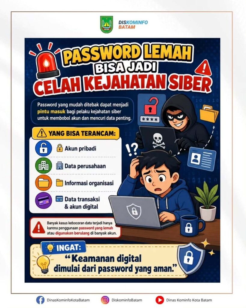 Password Lemah Bisa Jadi Pintu Masuk Kejahatan Siber!