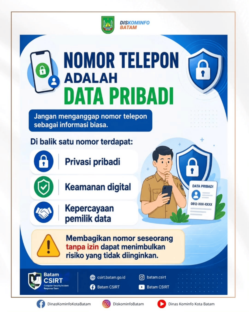 Nomor Telepon Adalah Data Pribadi, Bukan Untuk Disebarkan Sembarangan