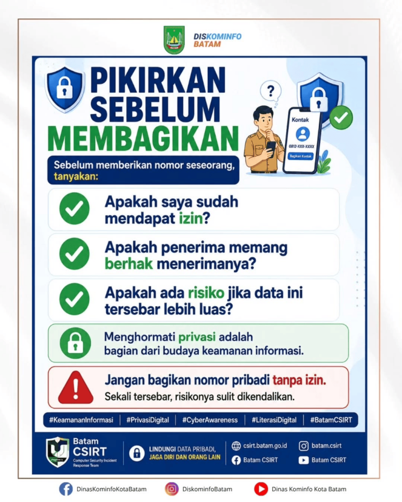 Nomor Telepon Adalah Data Pribadi, Bukan Untuk Disebarkan Sembarangan