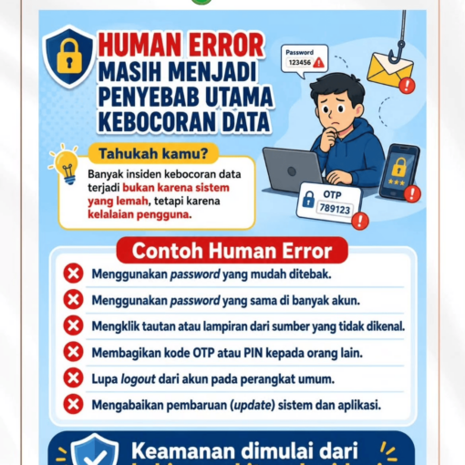 🔐 Human Error Masih Menjadi Penyebab Utama Kebocoran DataTahukah kamu Banyak insiden kebocoran